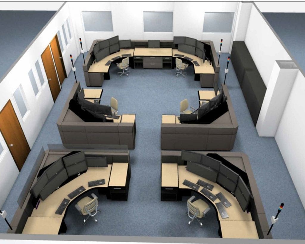Blue Earth County Dispatch 911 Console-Floorplan