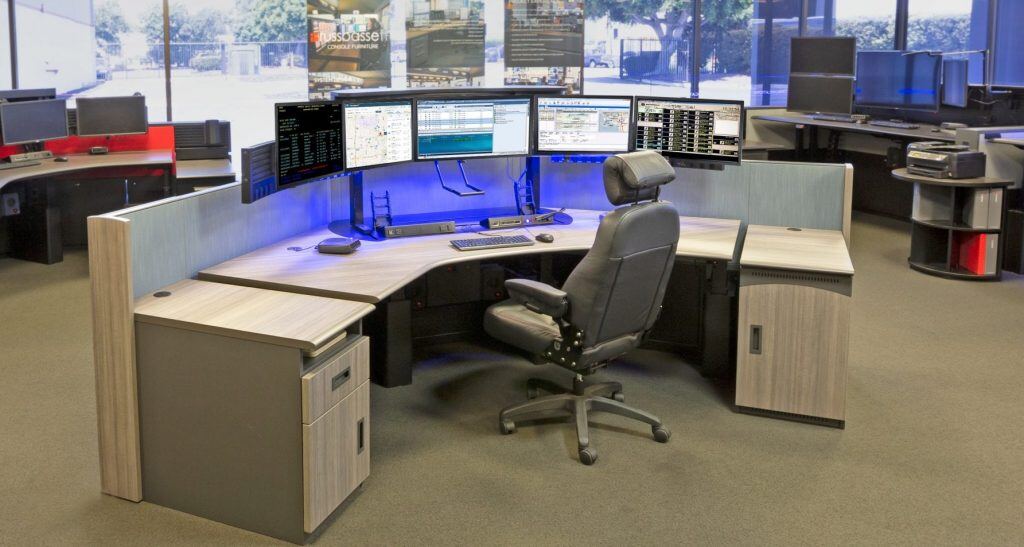 911 dispatch consoles disinfected by UVC wand